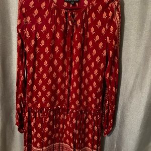 Beautiful Harlowe & Graham wine colored drop waist dress size medium.